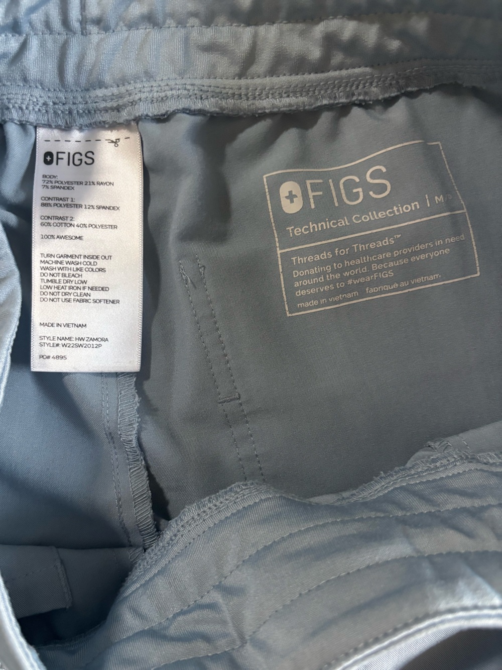 Figs dusty blue joggers - Picture 3 of 3
